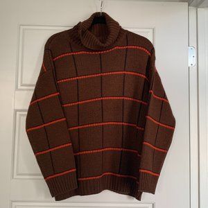 J.O.A. Grid Plaid Turtleneck Sweater